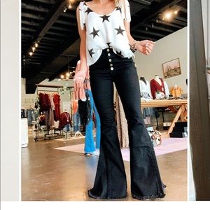 Show me your mumu black bell bottoms